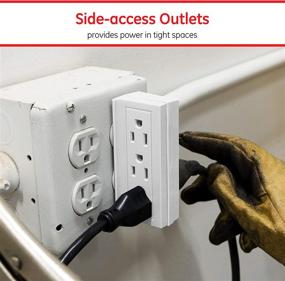 img 1 attached to 🔌 GE 6-Outlet Extender: Transform 2 Outlets into 6 with Side Access Wall Tap, Indoor Rated, UL Listed – White, 54543