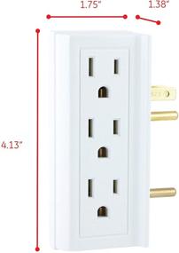 img 3 attached to 🔌 GE 6-Outlet Extender: Transform 2 Outlets into 6 with Side Access Wall Tap, Indoor Rated, UL Listed – White, 54543