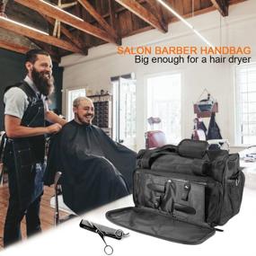 img 3 attached to 💇 Hairdresser's Ultimate Tool Bag: Portable Salon Barber Makeup Organizer for Hairdressing Tools - Scissors, Combs, Brushes & More!