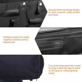 img 1 attached to 💇 Hairdresser's Ultimate Tool Bag: Portable Salon Barber Makeup Organizer for Hairdressing Tools - Scissors, Combs, Brushes & More!