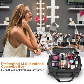 img 2 attached to 💇 Hairdresser's Ultimate Tool Bag: Portable Salon Barber Makeup Organizer for Hairdressing Tools - Scissors, Combs, Brushes & More!