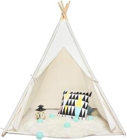 img 4 attached to 🏠 SISTICKER Feathers Foldable Children's Playhouse: Hours of Fun and Adventure!
