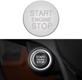 img 3 attached to 🚘 Ceyes Silver Start Engine Stop Cover Emblem Push Start Button Cover Trim Ignition Start Stop Button Badge Ignition Switch Button Cover Sticker for Alfa Romeo Giulietta Stelvio Mito 147 156 159 166 - Enhance Your Car's Style and Functionality