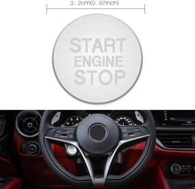 img 2 attached to 🚘 Ceyes Silver Start Engine Stop Cover Emblem Push Start Button Cover Trim Ignition Start Stop Button Badge Ignition Switch Button Cover Sticker for Alfa Romeo Giulietta Stelvio Mito 147 156 159 166 - Enhance Your Car's Style and Functionality