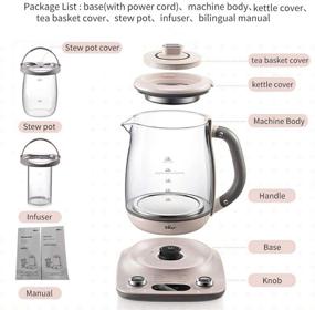 img 3 attached to 🐻 Premium Pink Bear YSH-C18R1 Health-Care Beverage Tea Maker: Durable Stainless Steel & Glass, 8-in-1 Programmable, 4 Temperature Settings, 1.8L Capacity