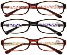 img 2 attached to Eyekepper Women's Reading Glasses 3 Pack with Elegant Patterns and Soft Case, +0.75 Strength