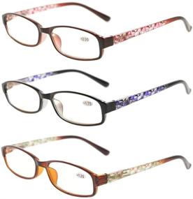 img 3 attached to Eyekepper Women's Reading Glasses 3 Pack with Elegant Patterns and Soft Case, +0.75 Strength