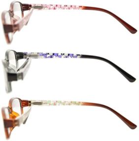 img 1 attached to Eyekepper Women's Reading Glasses 3 Pack with Elegant Patterns and Soft Case, +0.75 Strength