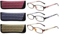 eyekepper women's reading glasses 3 pack with elegant patterns and soft case, +0.75 strength logo