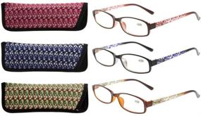 img 4 attached to Eyekepper Women's Reading Glasses 3 Pack with Elegant Patterns and Soft Case, +0.75 Strength