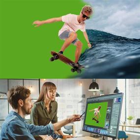 img 1 attached to 📸 Emart Green Screen: Portable Retractable Chromakey Backdrop for Studio-Quality Live Game, Streaming, and Zoom Experiences