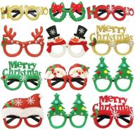 jaykids christmas glasses party favors - xmas tree hanging ornaments decorations, photo booth props, eyeglasses frames for holiday party supplies - pack of 12 logo
