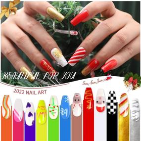 img 3 attached to BISHENGYF Gel Liner Nail Art Polish Set: 12 Vibrant Colors with Built-In Thin Brush for Salon Quality Nail Art and DIY Designs