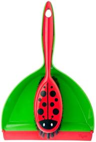 img 2 attached to Vigar Ladybug Dust Pan and Brush Handy Set: Compact and Colorful Cleaning Solution, 12-3/4-Inches, Green, Red, Black