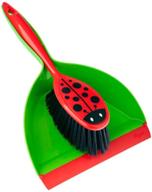 vigar ladybug dust pan and brush handy set: compact and colorful cleaning solution, 12-3/4-inches, green, red, black logo