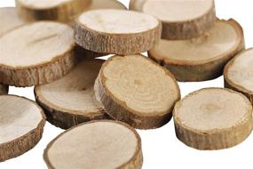 img 4 attached to 🌲 Gmark Natural Wood Slices 1-1.5 Inches, Unfinished Round Discs Pack of 50, Tree Bark Wooden Circles for DIY Crafts - GM1083