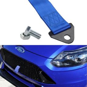 img 4 attached to Dewhel UNIVERSAL HIGH STRENGTH RACING RALLY TOW STRAP KIT FRONT REAR Tow Hook Ribbon Color Blue