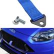 dewhel universal high strength racing rally tow strap kit front rear tow hook ribbon color blue logo