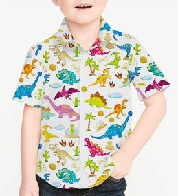 img 3 attached to 🌺 uideazone Kid's Hawaiian Aloha Shirt - Short Sleeve Summer Button Down Beach Dress Shirt | Ages 2-8 Years