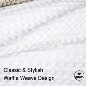 img 2 attached to 🛏️ PHF Waffle Weave Duvet Cover Set Queen Size: Ultra Soft Comfy Boho Comforter Cover, 3PCS Washed Microfiber Bedding Collection in White, 90"x90