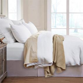 img 3 attached to 🛏️ PHF Waffle Weave Duvet Cover Set Queen Size: Ultra Soft Comfy Boho Comforter Cover, 3PCS Washed Microfiber Bedding Collection in White, 90"x90