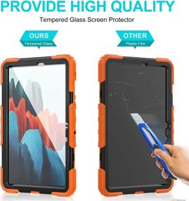 img 3 attached to 📱 Samsung Galaxy Tab S7 11 SM-T870/T875/T878 Case 2020: Ultimate Protection with Shockproof Design, Full Body Coverage, 9H Tempered Glass, and Versatile Functionality (Orange+Black)