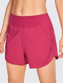 img 3 attached to 🩳 CRZ YOGA Women's Quick-Dry Athletic Running Shorts - Lightweight High Waist with Zip Pocket - 4 Inches