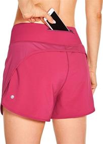 img 4 attached to 🩳 CRZ YOGA Women's Quick-Dry Athletic Running Shorts - Lightweight High Waist with Zip Pocket - 4 Inches