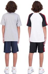 img 1 attached to Hind Basketball Performance Athletic Blue White Boys' Clothing Set