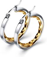 sparkling stainless two tone twisted circle earrings: a must-have for girls' jewelry collection logo