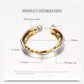 img 3 attached to Sparkling Stainless Two Tone Twisted Circle Earrings: A Must-Have for Girls' Jewelry Collection