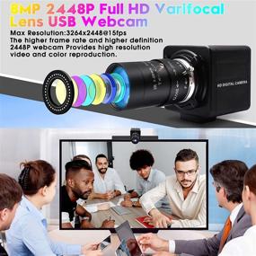 img 3 attached to 🎥 High Performance 8MP Varifocal Webcam: 10X Optical Zoom, 5-50mm Vari-focus, SONY IMX179 Sensor, Rapid Video Conference, Plug&amp;Play USB - Windows/Linux/Raspberry Pi Compatible