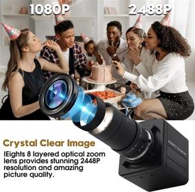 img 2 attached to 🎥 High Performance 8MP Varifocal Webcam: 10X Optical Zoom, 5-50mm Vari-focus, SONY IMX179 Sensor, Rapid Video Conference, Plug&amp;Play USB - Windows/Linux/Raspberry Pi Compatible