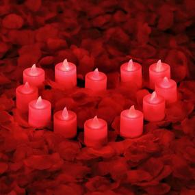 img 4 attached to 🕯️ LANKER Pack of 12 Flameless LED Tea Lights Candles - Flickering, Long-Lasting Battery-Operated Electronic Fake Candles – Ideal Decorations for Wedding, Christmas, Halloween, and Festival Celebrations (Red)