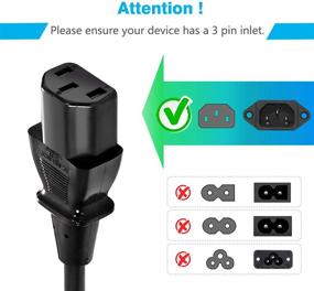 img 3 attached to 🔌 [UL Listed] Chanzon 10ft 3 Prong AC Power Cord for PC, Vizio, Monitor, Smart TV - 10A 125V Universal Extension Cable
