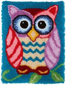 img 4 attached to MLADEN Latch Hook Rug Kits - DIY Crochet Yarn Rugs Hooking Craft Kit with Color Preprinted Owl Pattern Design - Ideal for Adults and Kids - 20 x 15in