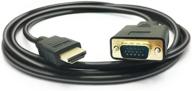 🔌 кабель peotriol hdmi к vga - 6 футов, hdmi-мужчина к vga-мужчина 1080p видео-конвертерный шнур, vga адаптер для настольного компьютера, ноутбука, dvd к vga hdtv монитору проектора, 15-контактный d-sub совместимый логотип