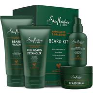 🧔 shea moisture complete beard kit: all-natural ingredients, maracuja oil & shea butter for optimal beard care, including beard balm, conditioning oil, wash, detangler, and gift box logo