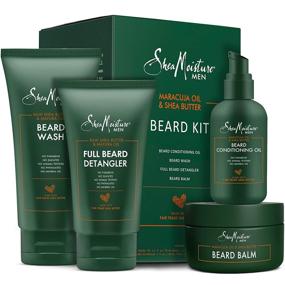 img 4 attached to 🧔 Shea Moisture Complete Beard Kit: All-Natural Ingredients, Maracuja Oil & Shea Butter for Optimal Beard Care, Including Beard Balm, Conditioning Oil, Wash, Detangler, and Gift Box