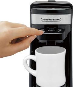 img 1 attached to Convenient Proctor Silex Single Serve Coffee Maker for K-Cup Pods or Grounds, Includes Travel Mug (49969)