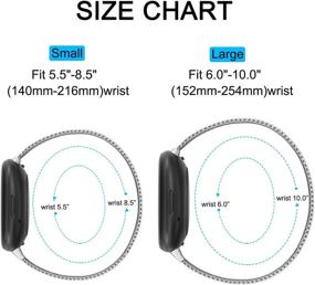 img 1 attached to Регулируемые магнитные наручники из нержавеющей стали для женщин и мужчин - металлические петли Meliya, совместимые с Fitbit Versa 3 и Fitbit Sense, маленький размер, серебро