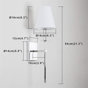 img 3 attached to 🔥 Rustic Industrial Wall Sconce with Flared White Textile Shade - Permo Single Classic Lighting Fixture