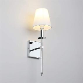 img 2 attached to 🔥 Rustic Industrial Wall Sconce with Flared White Textile Shade - Permo Single Classic Lighting Fixture