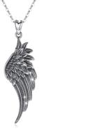 👼 925 sterling silver angel wing necklace with 18" chain - beautiful guardian angel pendant for women and girls, charm jewelry logo