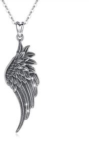 img 4 attached to 👼 925 Sterling Silver Angel Wing Necklace with 18" Chain - Beautiful Guardian Angel Pendant for Women and Girls, Charm Jewelry