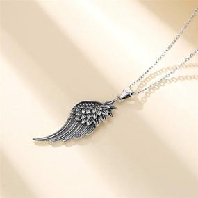 img 3 attached to 👼 925 Sterling Silver Angel Wing Necklace with 18" Chain - Beautiful Guardian Angel Pendant for Women and Girls, Charm Jewelry