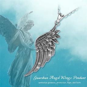 img 2 attached to 👼 925 Sterling Silver Angel Wing Necklace with 18" Chain - Beautiful Guardian Angel Pendant for Women and Girls, Charm Jewelry