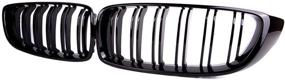 img 3 attached to SNA F32 Kidney Grill for BMW 4 Series F32 F33 F36 (2014-2019) F82 M4 F80 M3 (2015-2019) - Black ABS Grille with Double Slats, Set of 2