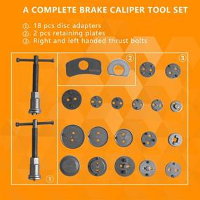 img 2 attached to Amerbm 24-Piece Disc Brake Caliper Tool Set - Wind Back Tool 🔧 Kit for Brake Pad Replacement Reset. Perfect for American, European & Japanese Autos