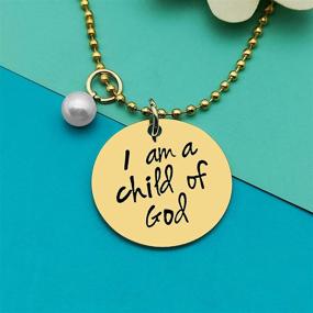 img 1 attached to 🙏 Baptism Gifts for Godchild: Christian Necklace for Women & Girls with Bible Verse, Perfect Religious & First Communion Gift, Ideal for Goddaughter & Daughter, I am a Child of God Necklace – Baby Shower Gifts